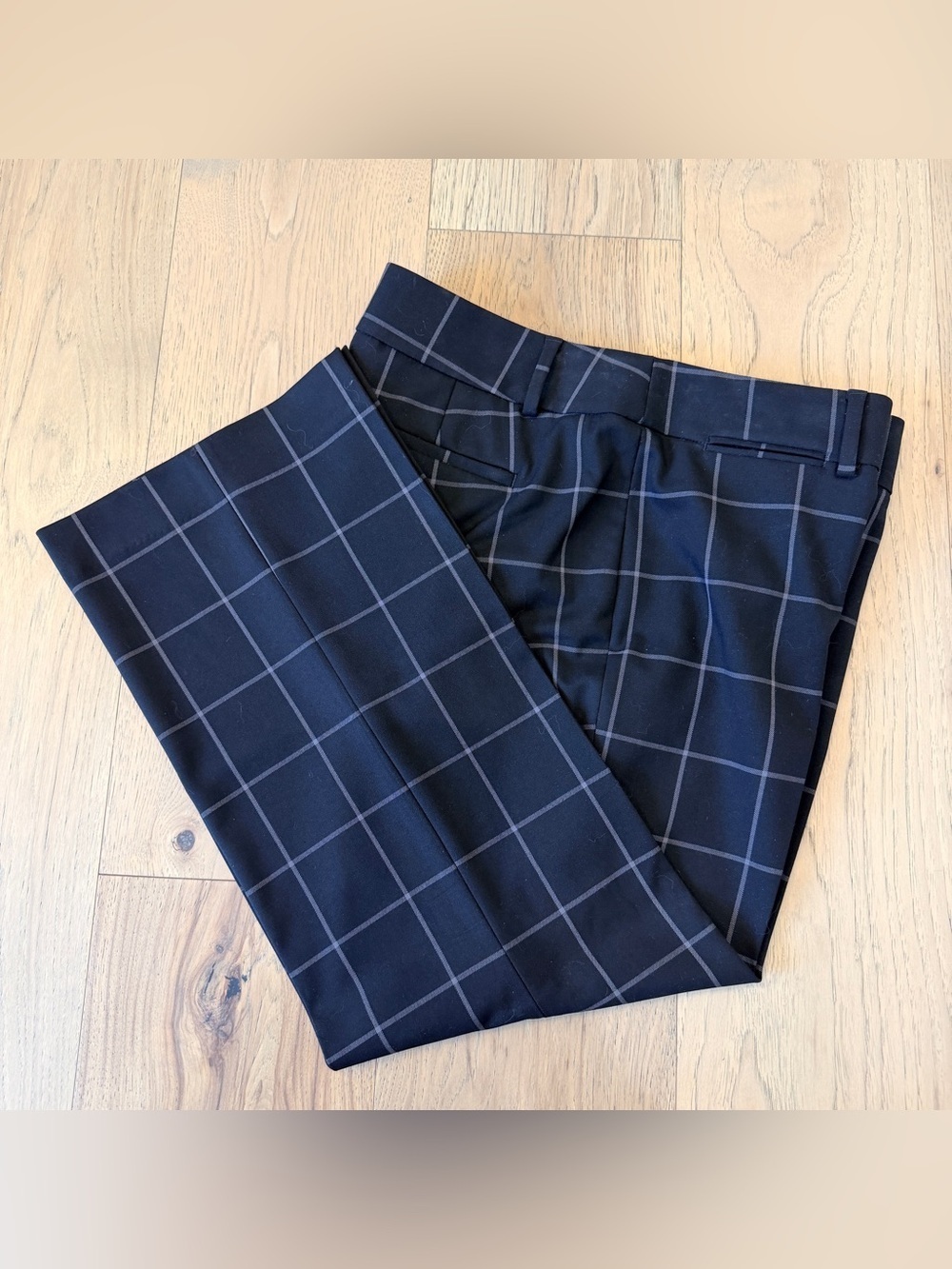 LOFT Marisa Trouser Black Plaid Pants 12P